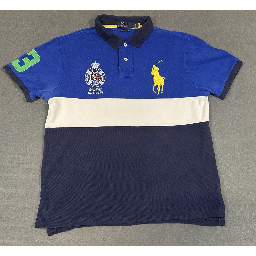 Polo Ralph Lauren RLYC Yacht Club Yachtsman Shirt Size Medium Custom Slim Fit